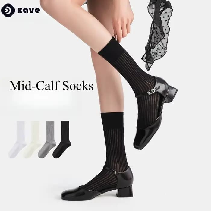 Kave 2026 Nouvelles chaussettes fines blanches mi-mollet pour femme