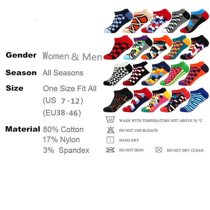 Chaussettes pour hommes 2026 : Nouveauté, design tendance, chaussettes bateau courtes d'été, qualité supérieure, motif géométrique, colorées, en coton pour hommes