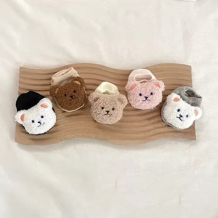 Nouveau bébé chaussettes courtes nouveau-né dessin animé ours chaussette enfants doux bateau