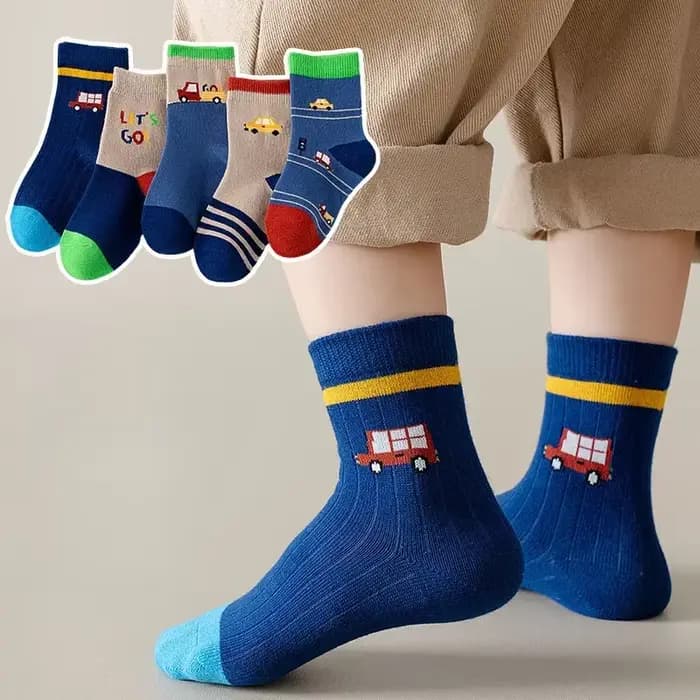Lot de 5 paires de chaussettes en coton doux pour garçon