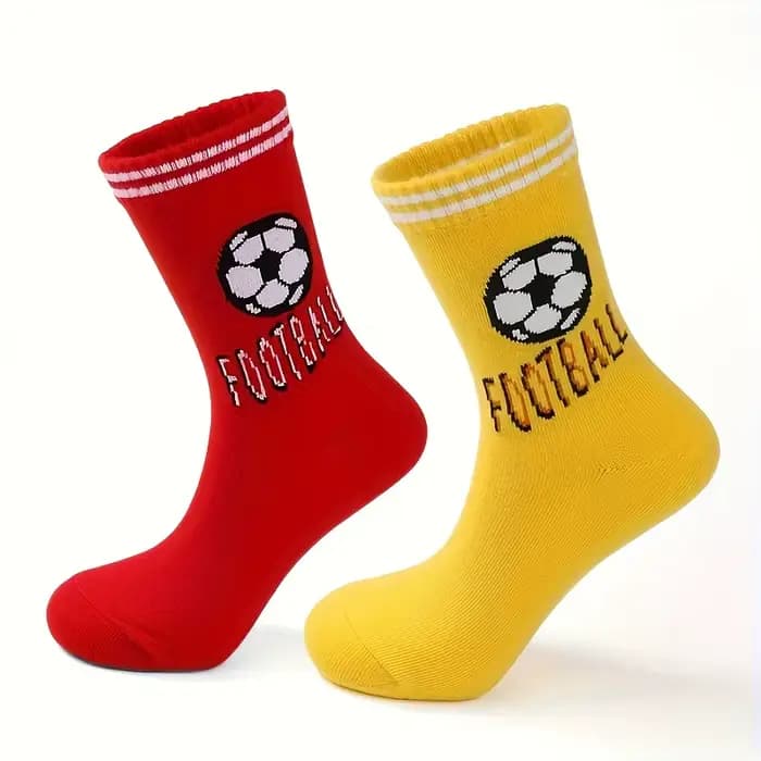 4 paires de chaussettes pour enfants avec motifs de lettres de football