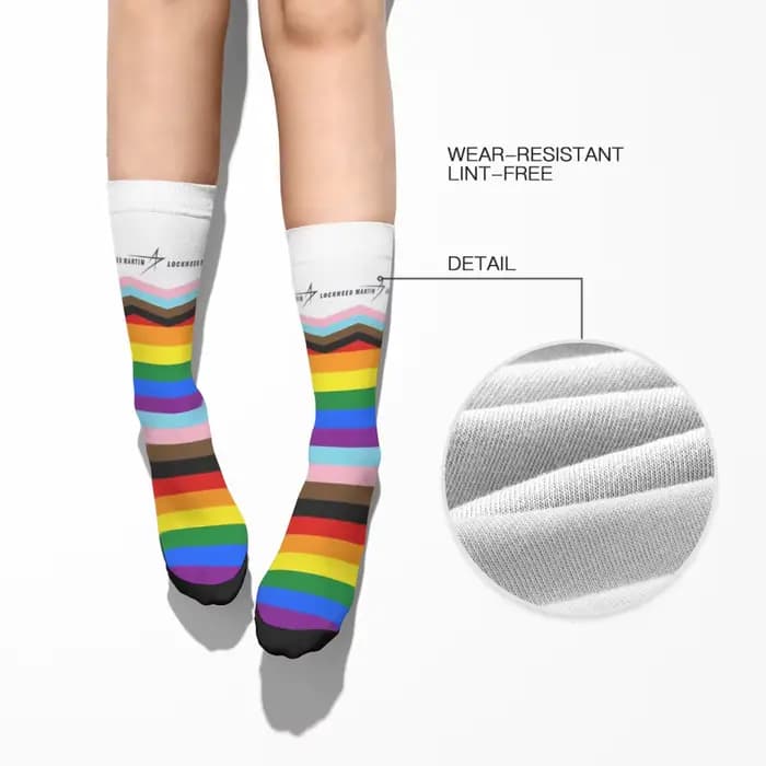 Lockheed Martin Gay Rride LGBT chaussettes droites hommes femmes hiver bas Polyester Harajuku