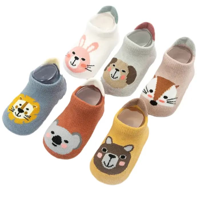 Chaussettes bateau antidérapantes en coton pour bébé