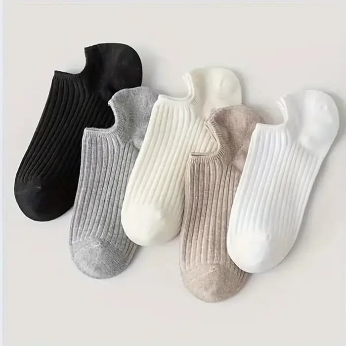 5/10 paires de chaussettes bateau solides pour hommes