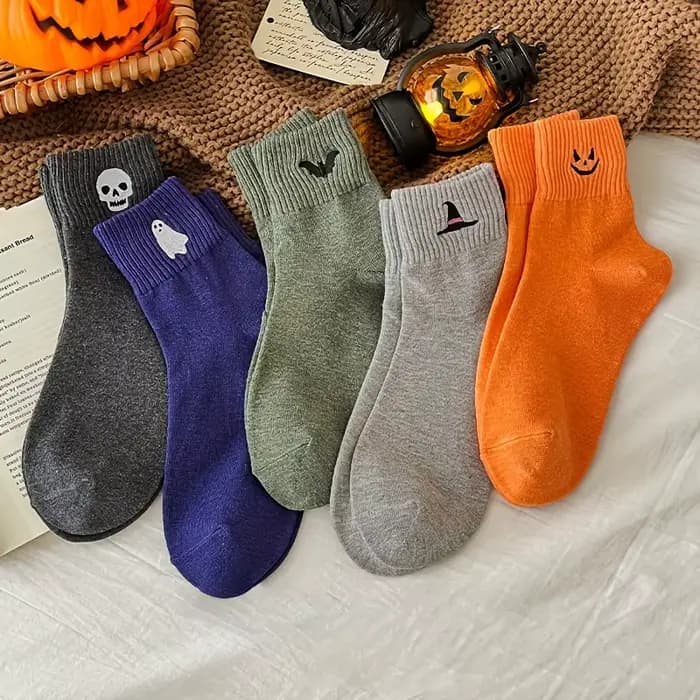 5 paires de chaussettes mi-longues pour couple masculin et féminin