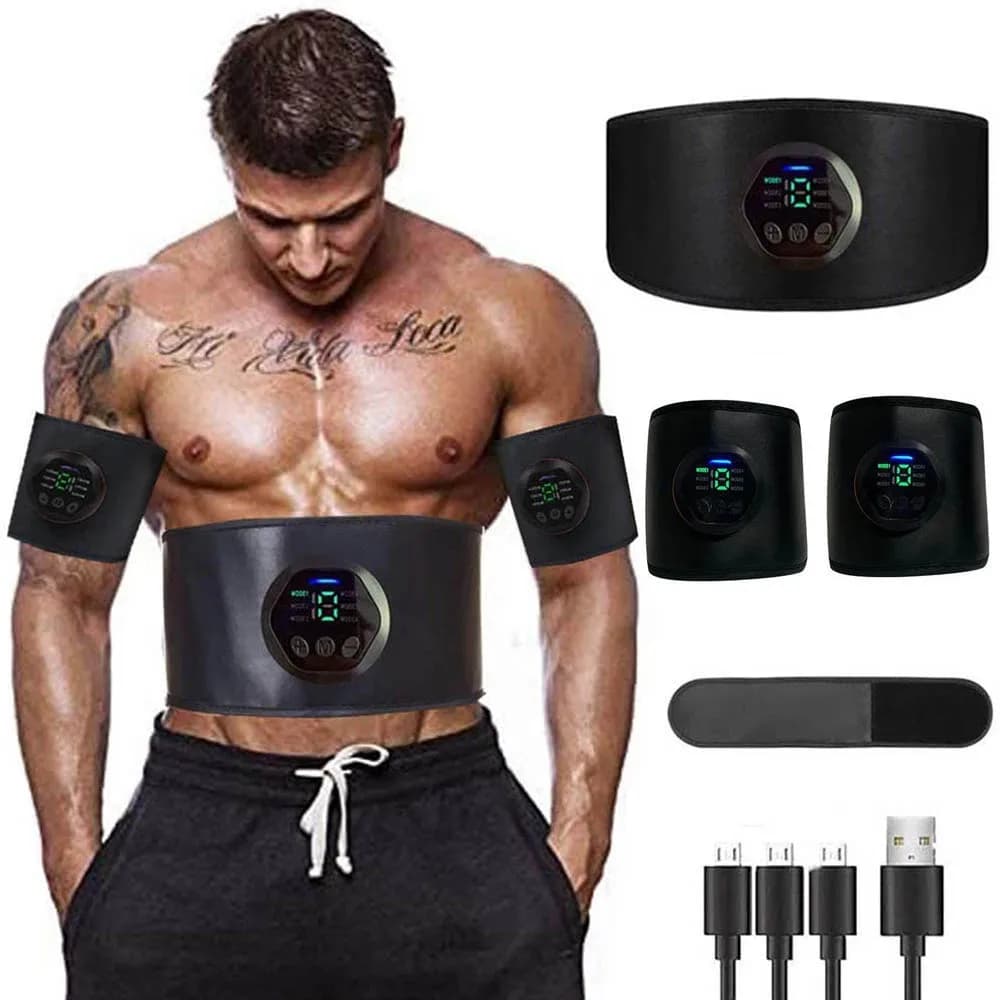 1 ensemble de ceinture de Stimulation musculaire électrique ABS stimulateur formateur EMS exercice Abdominal ceintures de tonification Fitness entraînement de gymnastique
