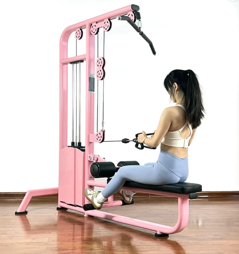 Équipement de gym de style moderne, prix usine - Machine de tirage vertical et de rame assise en acier à prix réduit pour machines à sélection de charge par pignon