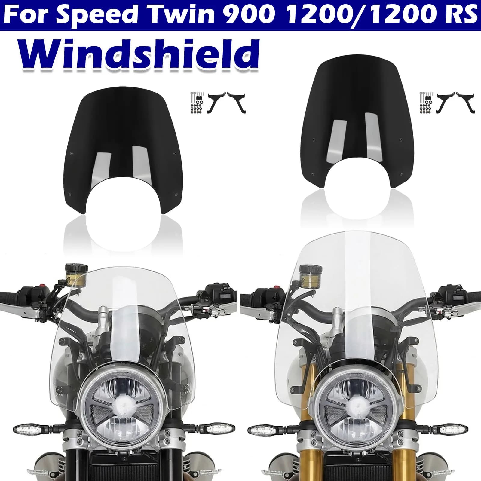 Pare-brise Sportif pour Moto Speed Twin 900 1200 RS 2025 2026 – Déflecteur de Tourisme et Protection Anti-Vent