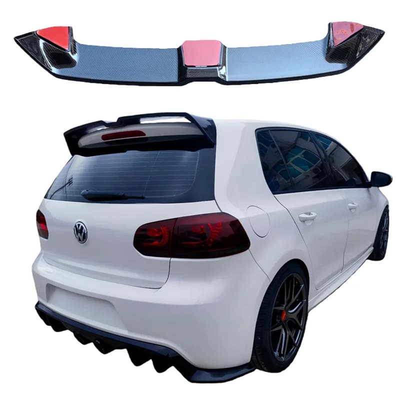 Aileron de toit arrière fixe Oettinger pour VW Golf 6 TDI TSI 2008-2013 – Spoiler sport pour coffre arrière