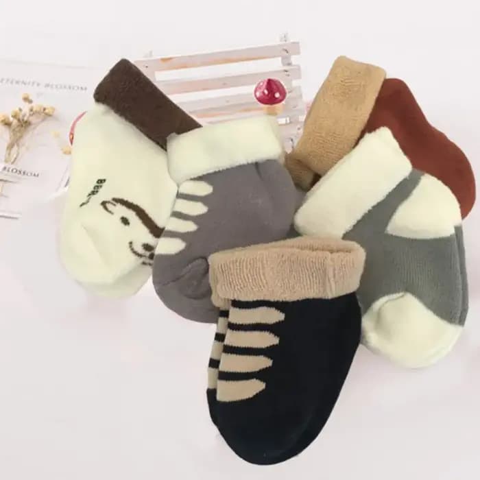 Chaussettes unisexes coordonnantes en coton pour bébé garçon et fille