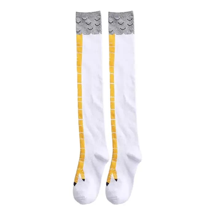 Hommes femmes drôle 3D poulet chaussettes imprimer dessin animé Cosplay haute flexibilité cuisse