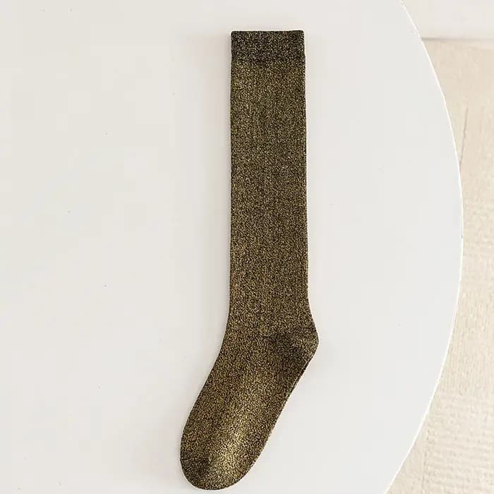 Chaussettes rayées à paillettes brillantes pour femmes