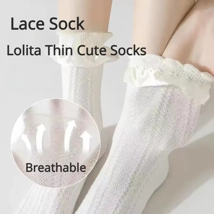 Chaussettes femme dentelle chaussette 2024 nouveau solide noir blanc Lolita