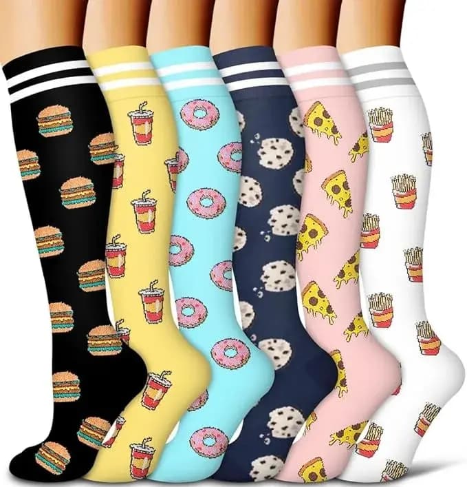 Chaussettes de compression pour femmes et hommes Circulation (6 paires)-chaussettes de soutien graduées pour la course