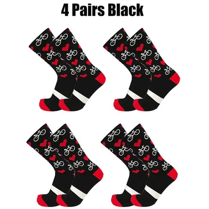 4 paires de chaussettes de cyclisme pour hommes et femmes
