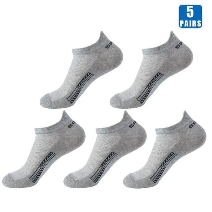 5 paires de chaussettes courtes en coton pour hommes et femmes