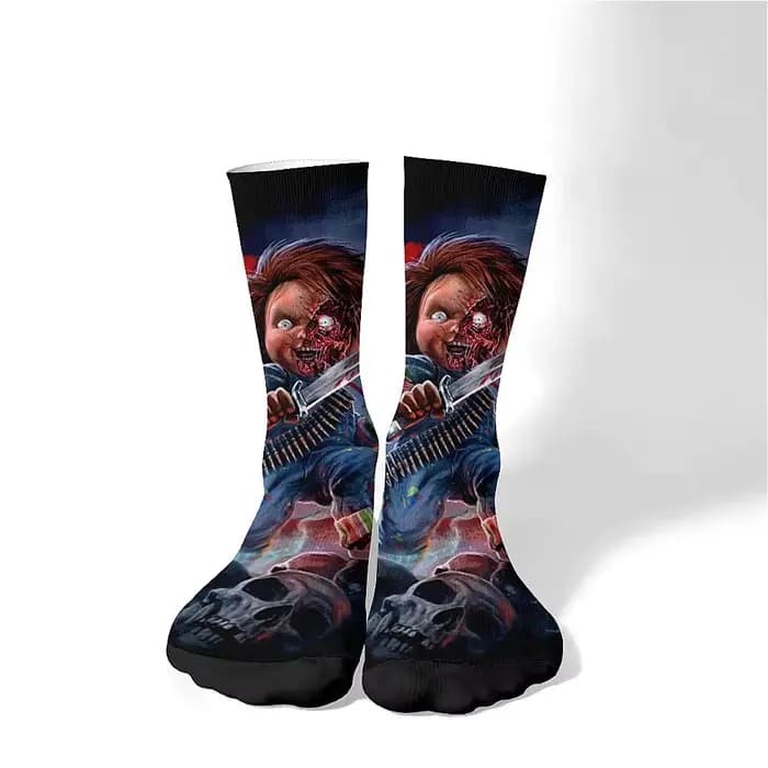 Chaussettes de sport sur le thème du film d'horreur pour hommes