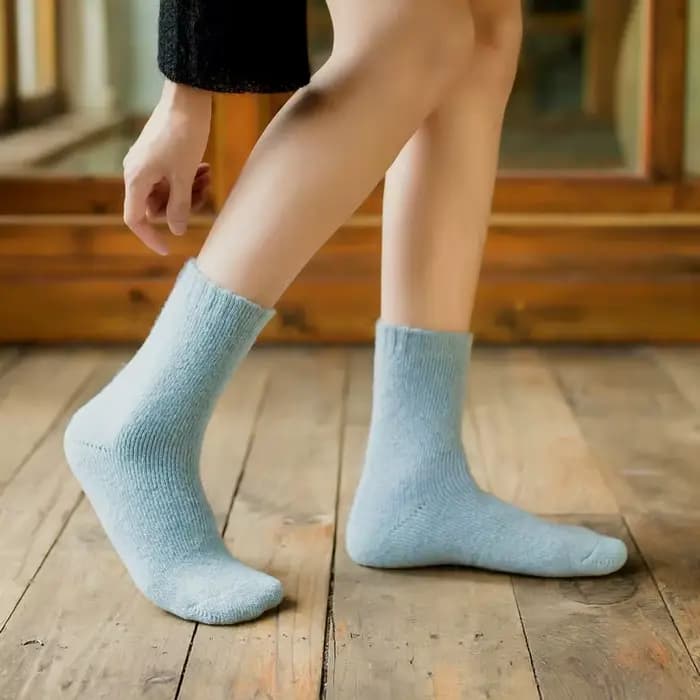 Femmes chaussettes hiver chaud thermique solide cachemire filles épaissi fil épais