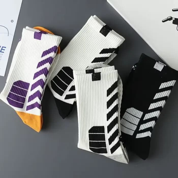5 paires automne hiver chaussette hommes basket-ball sport Simple haut mi Tube épais mode Ins couleur unie drôle
