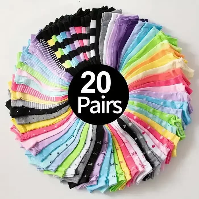 10/15/20/30/40 paires de chaussettes imprimées cœur