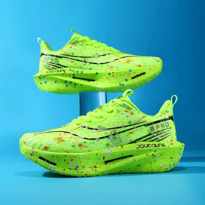 Marathon plaque de carbone coussin d'air hommes chaussures de course de sport respirant léger femmes confortable athlétique antidérapant baskets
