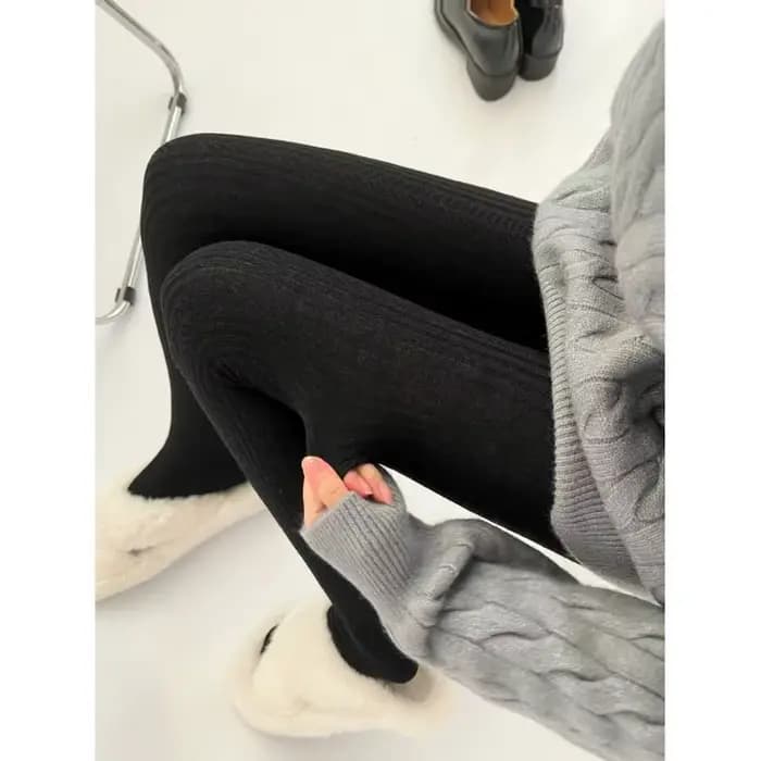 Collants d'hiver en laine de haute qualité pour femmes, base en molleton, tricot jacquard vintage, style japonais, collants à angle droit, mélange de fibres.