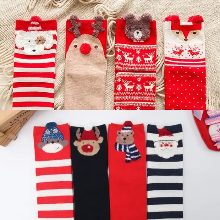 3 paires/lot femmes décontracté hiver chaussettes de noël cerf renard ours chien wapiti coton dessin animé chaud doux Sokken cadeau de noël livraison directe