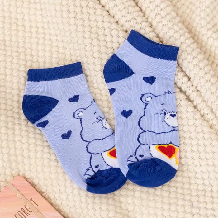 Chaussettes Care Bears pour femmes, chaussettes courtes confortables avec motif d'ours arc-en-ciel,