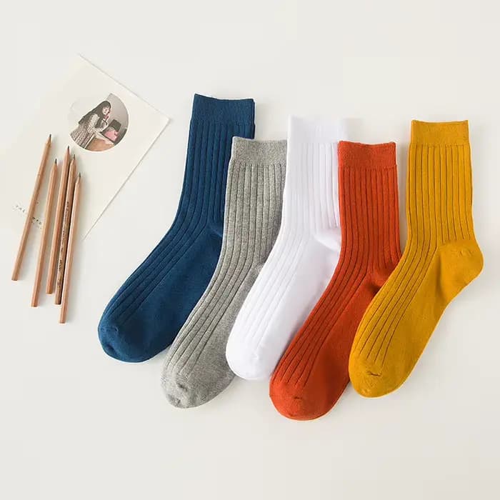 Chaussettes pour hommes coton couleur unie équipage chaussette unisexe mâle Formelle
