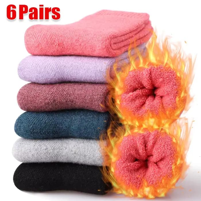 Chaussettes thermiques en laine épaisse pour femmes