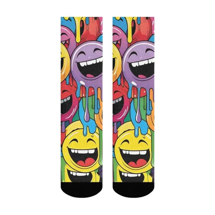 Chaussettes pour hommes avec Graffiti souriant heureux