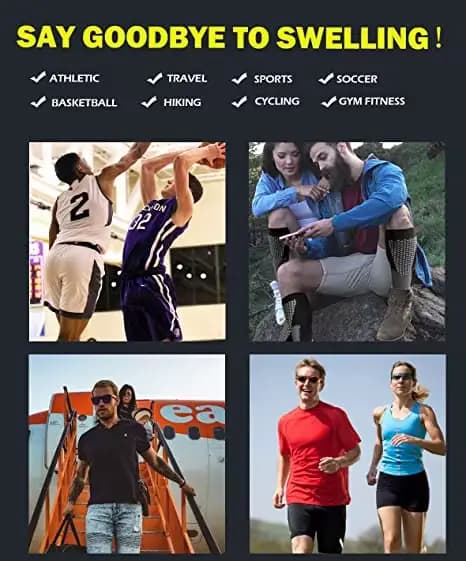 Nouvelles chaussettes de Compression hommes femmes graduées 20-30 Mmhg adaptées pour l'œdème médical diabète varices, chaussettes de Compression de course