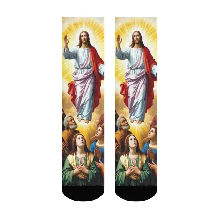 Mythe Jésus nouveauté chaussettes amusantes Harajuku style rétro confortable mode décontracté hommes