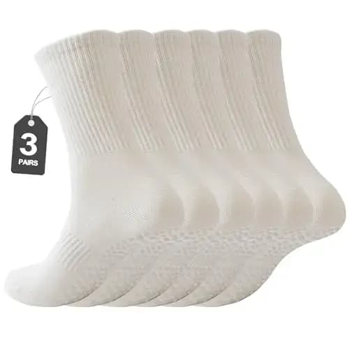 3 paires de chaussettes Pilates pour femmes avec sangles de préhension pour le yoga