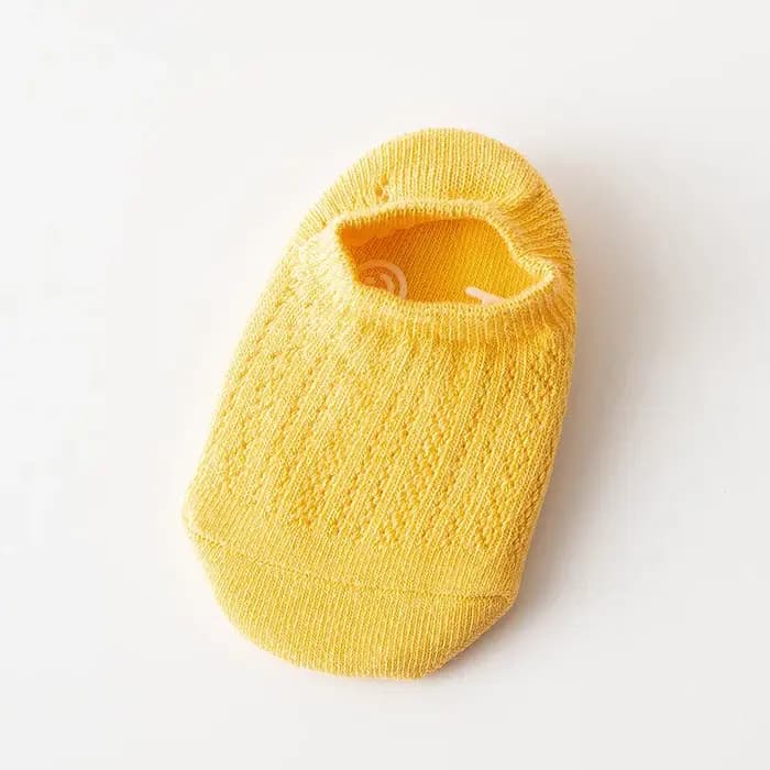 Chaussettes de sol antidérapantes pour enfants, bas en caoutchouc, chaussettes de bateau pour bébé, maille d'été, chaussettes courtes en coton respirant, chaussures pour enfants de 0 à 3 ans