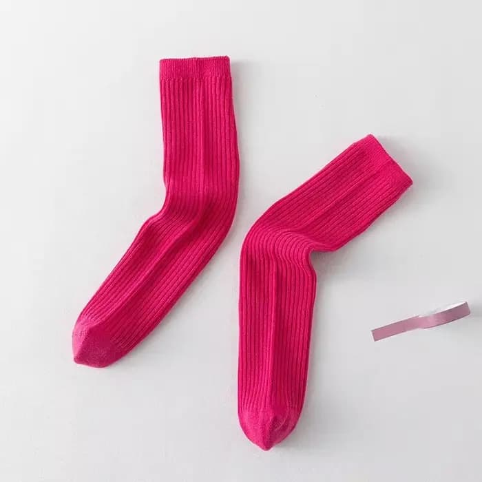 Chaussettes longues en tricot de couleur unie pour garçons et filles, chaussettes hautes couleur bon