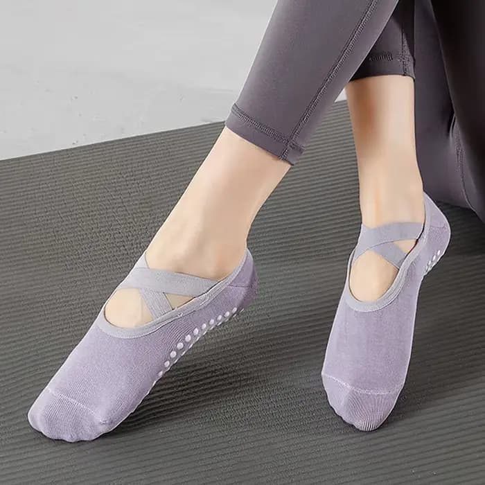 Chaussettes de yoga professionnelles antidérapantes pour femme