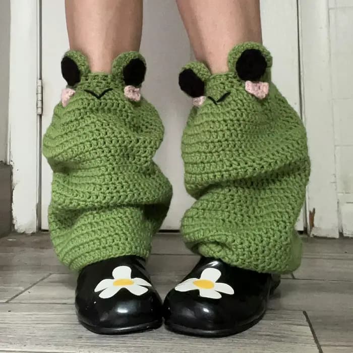 Hirigin-Chaussettes longues au crochet pour femmes