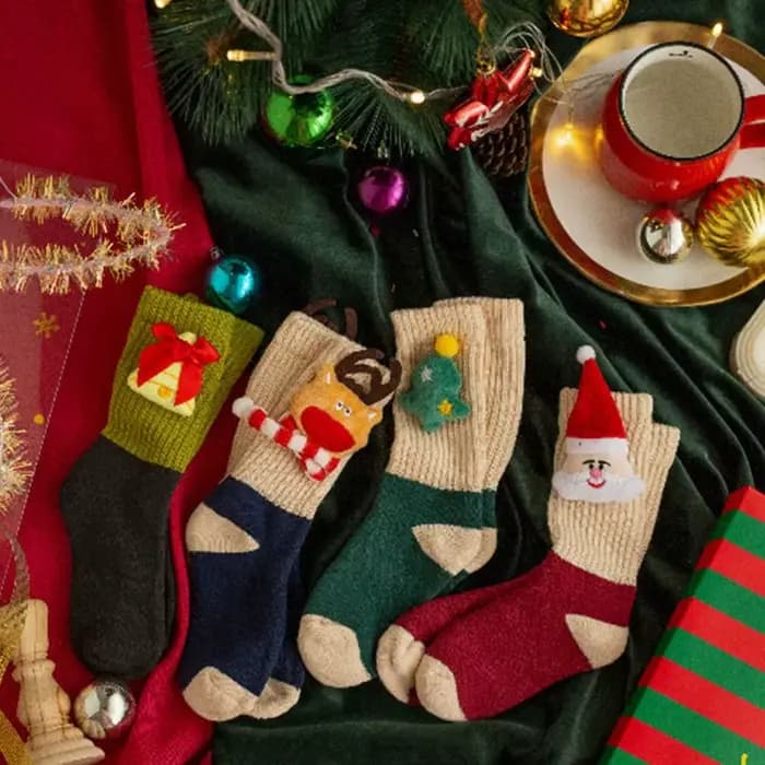 Chaussettes de noël en coton doux pour enfants