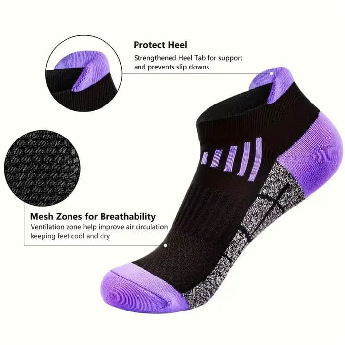 Hss 3 paires de chaussettes de cheville en coton biologique pour femmes