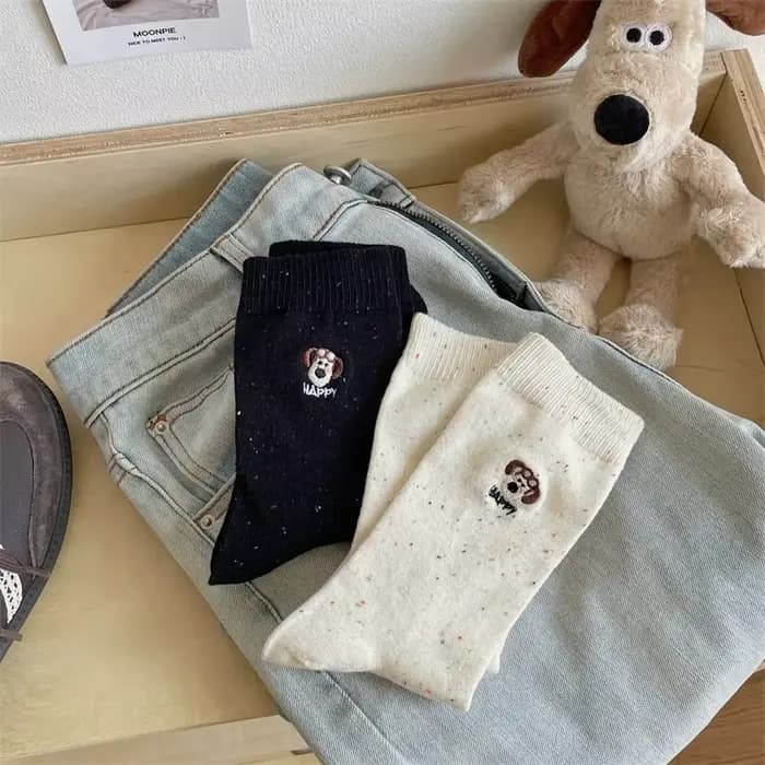 Chaussettes mi-tube en coton pour femmes