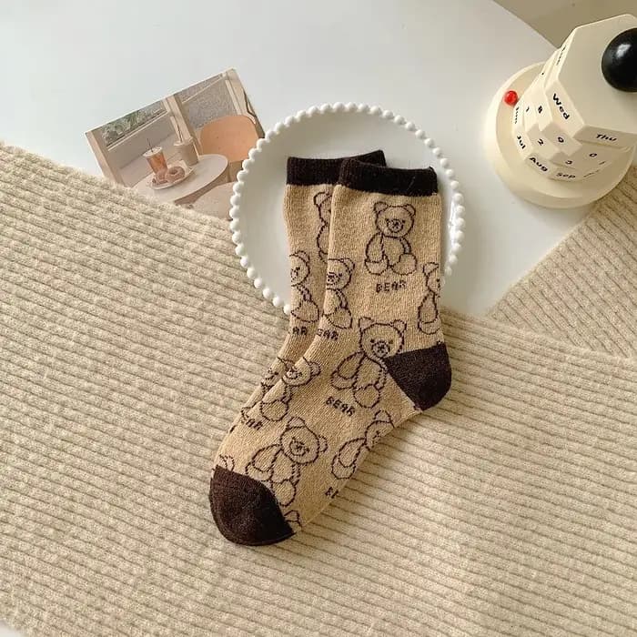 Chaussettes tube épaisses en laine Kawaii pour femmes
