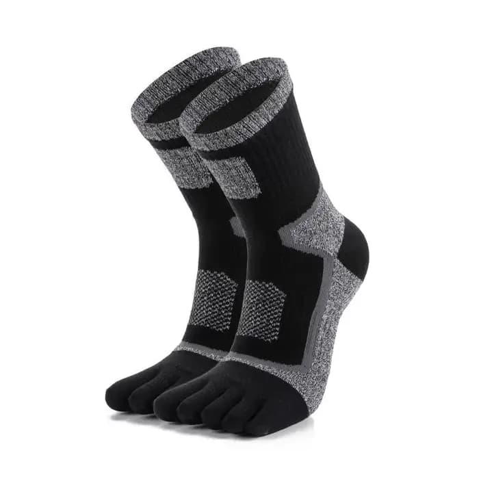 1 Paire de Chaussettes Athlétiques Mi-Mollet à Cinq Doigts pour Hommes et Femmes