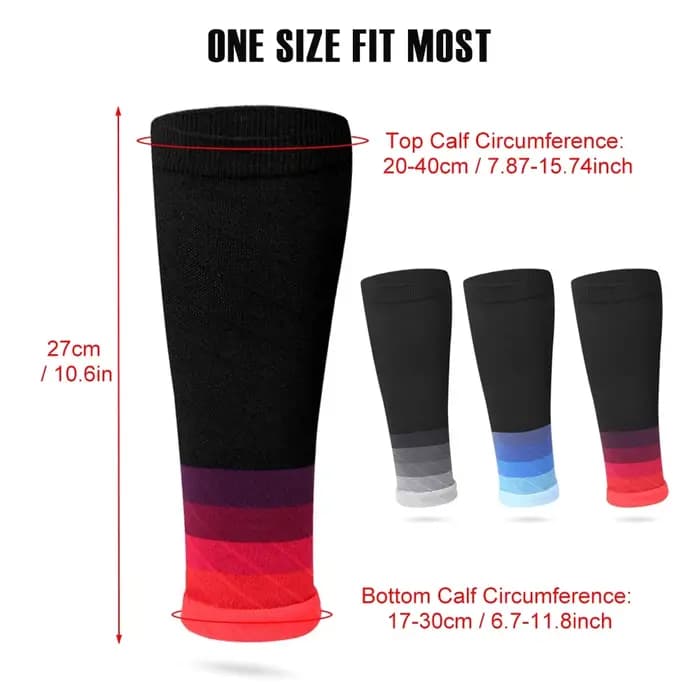 1 paire de manchons de mollet de Compression de Sport pour hommes et femmes (20-30 mmhg) – chaussettes