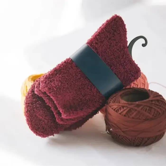 Chaussettes demi-polaire pour hommes et femmes, chaussettes thermiques en molleton de corail, couleu