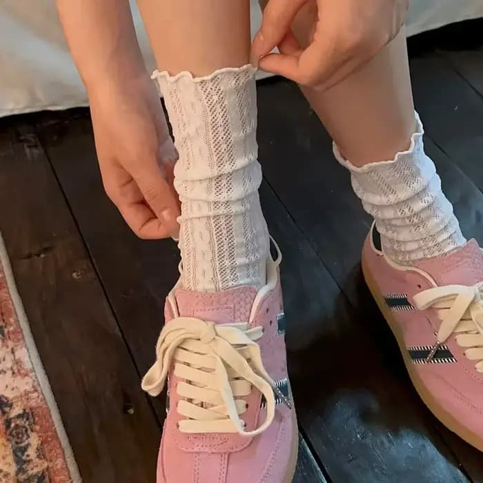 Japonais Kawaii filles chaussettes mignonnes printemps été maille évider femmes