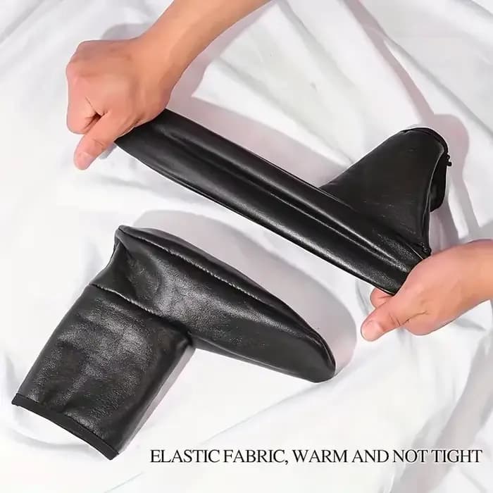 1 paire de chaussettes chaudes pour Sports de plein air pour hommes et femmes, pour l'automne et l'hiver, épaisses, coupe-vent, chaudes, en peluche intérieure, pour sol d'intérieur