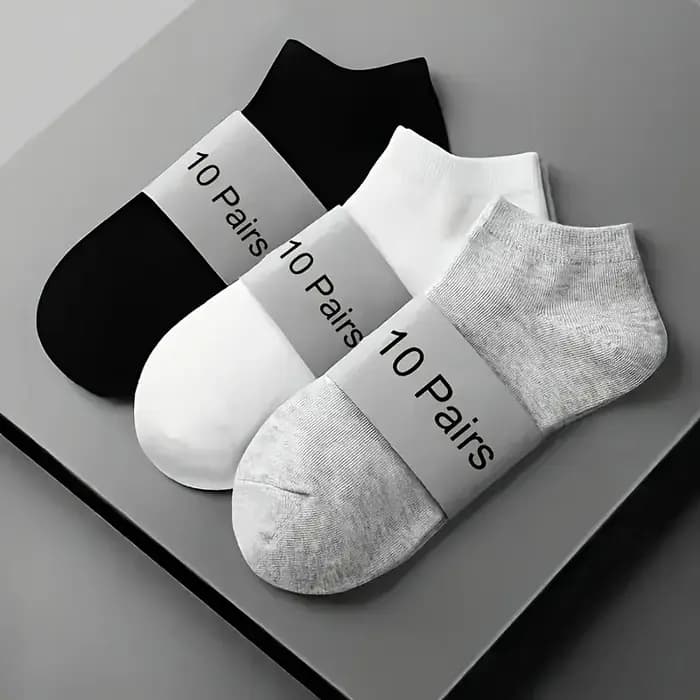 Chaussettes bateau unisexes décontractées de couleur unie