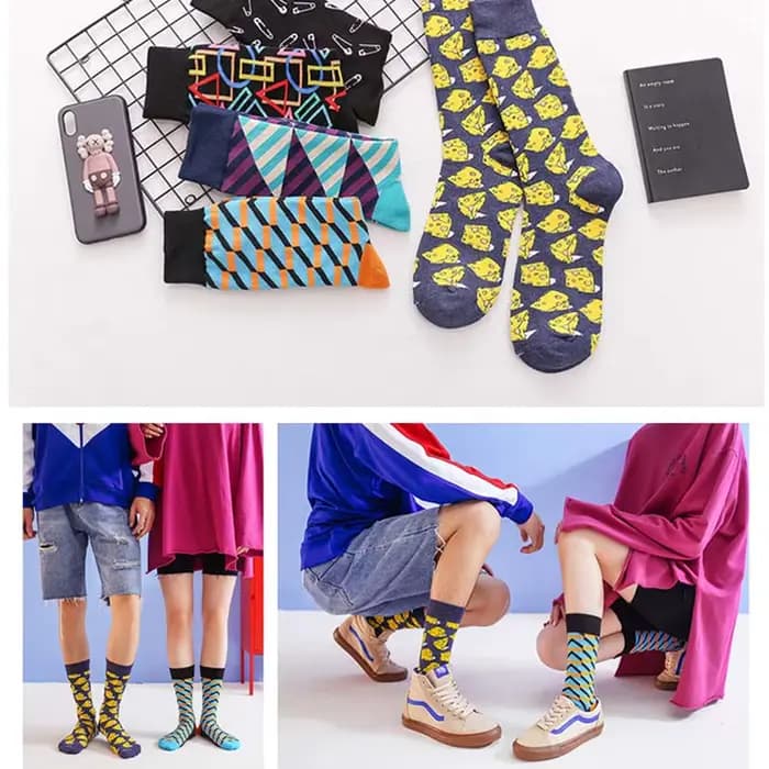 Tendance offre spéciale hommes chaussettes décontracté Gentleman haute qualité couleur Puzzle heureux