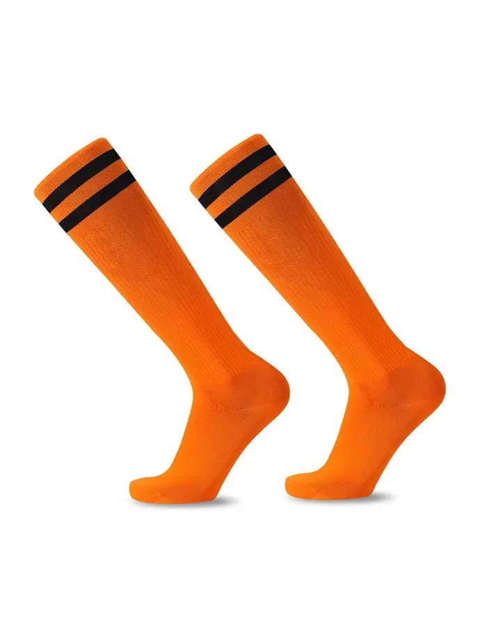Chaussettes de Football à rayures blanches et noires pour hommes